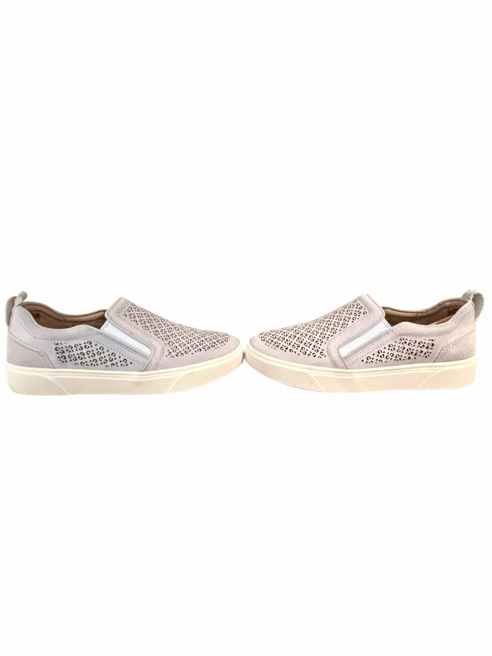 Vionic Kimmie Perforated Slip On Sneakers Light Blue Suede Comfort Shoes 6 W
